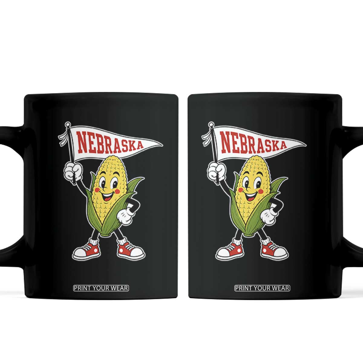 Vintage Nebraska Retro Corn Coffee Mug Pennant Flag State Pride Gameday