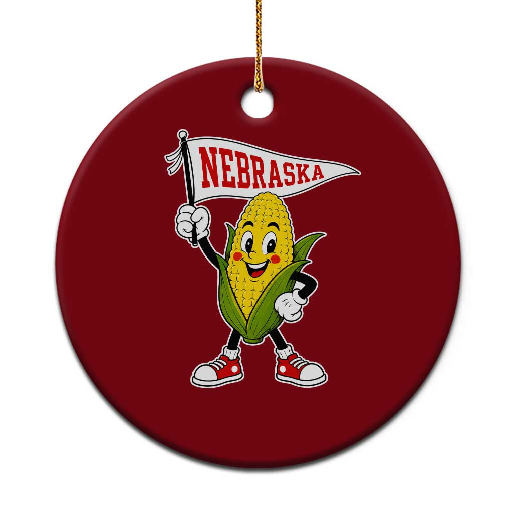 Vintage Nebraska Retro Corn Ceramic Ornament Pennant Flag State Pride Gameday