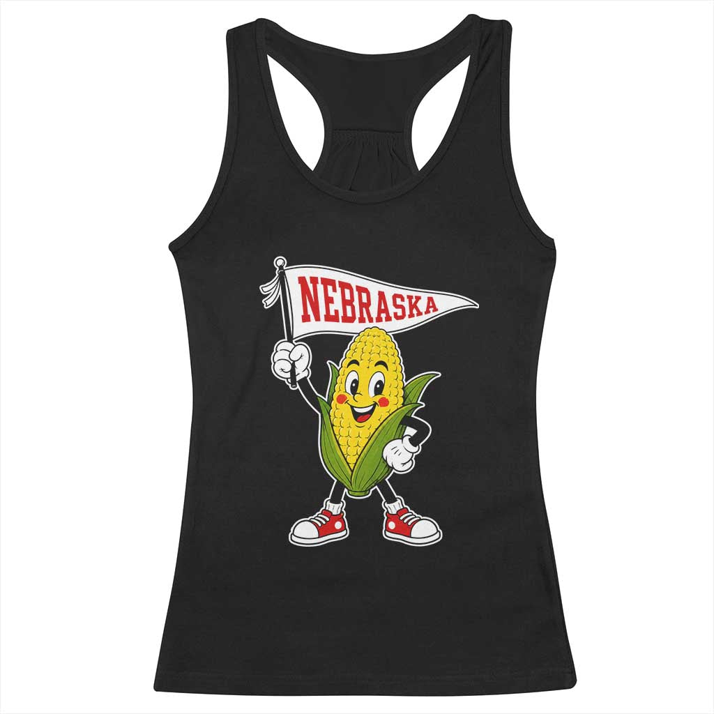 Vintage Nebraska Retro Corn Racerback Tank Top Pennant Flag State Pride Gameday