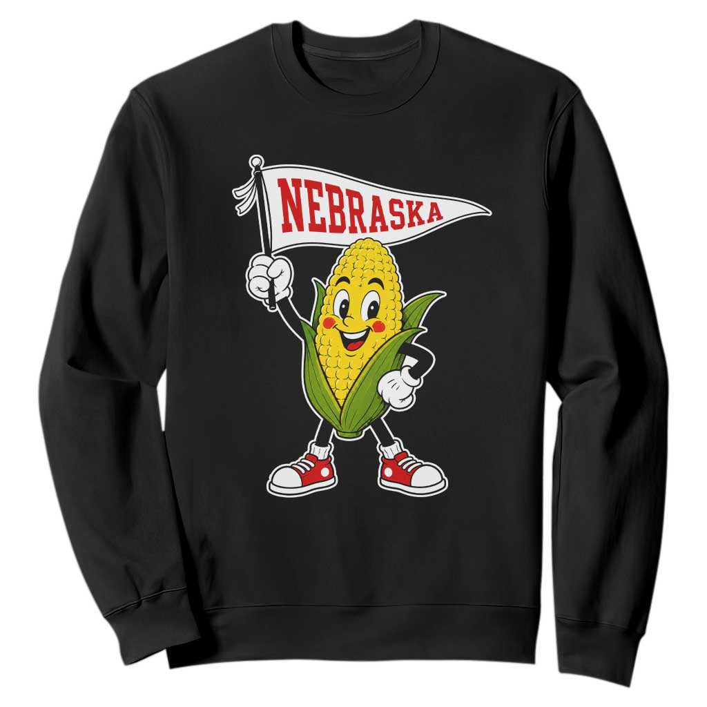 Vintage Nebraska Retro Corn Sweatshirt Pennant Flag State Pride Gameday