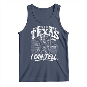 Hes From Texas I Can Tell Skeleton Horror Graphic Tank Top Wielding A Chainsaw Lone Star Flag