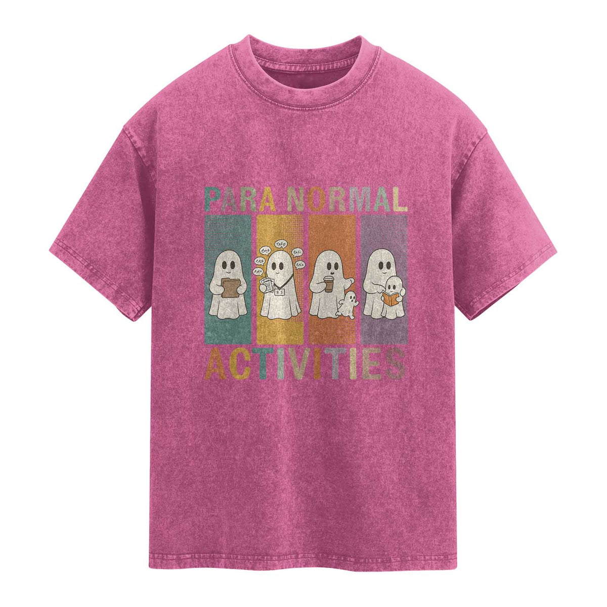 Para Normal Activities Cute Ghost Sheets Graphic Washed Cotton T-Shirt Paramedic EMS Parent Funny Halloween Gift