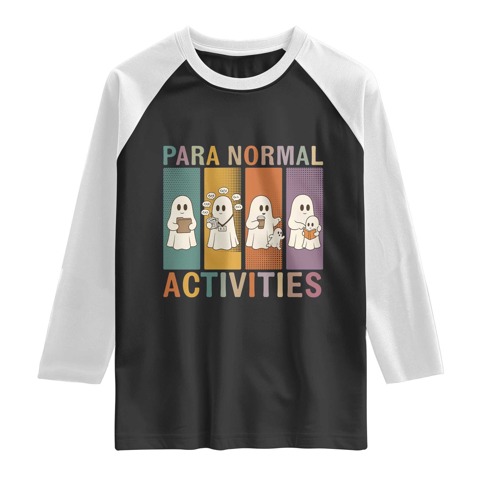 Para Normal Activities Cute Ghost Sheets Graphic Raglan Shirt Paramedic EMS Parent Funny Halloween Gift