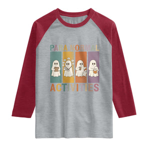 Para Normal Activities Cute Ghost Sheets Graphic Raglan Shirt Paramedic EMS Parent Funny Halloween Gift