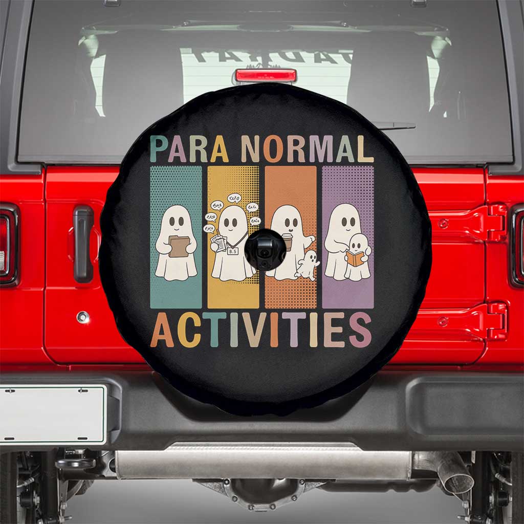 Para Normal Activities Cute Ghost Sheets Graphic Spare Tire Cover Paramedic EMS Parent Funny Halloween Gift
