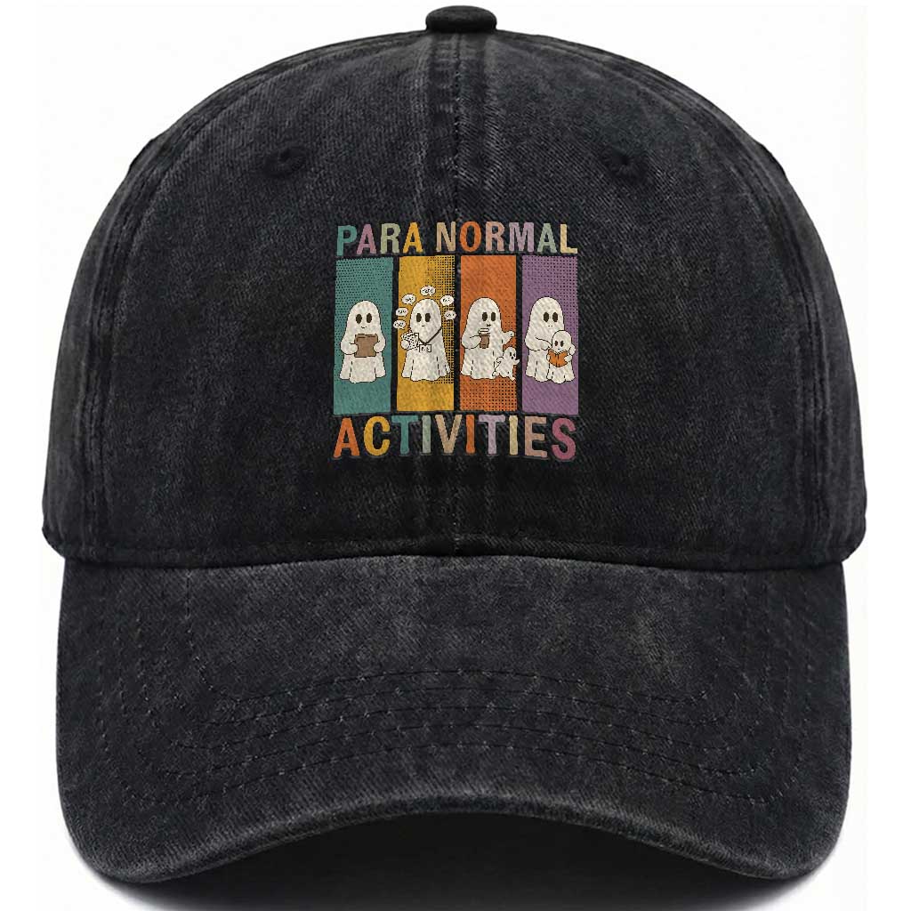 Para Normal Activities Cute Ghost Sheets Graphic Washed Cotton Baseball Cap Paramedic EMS Parent Funny Halloween Gift