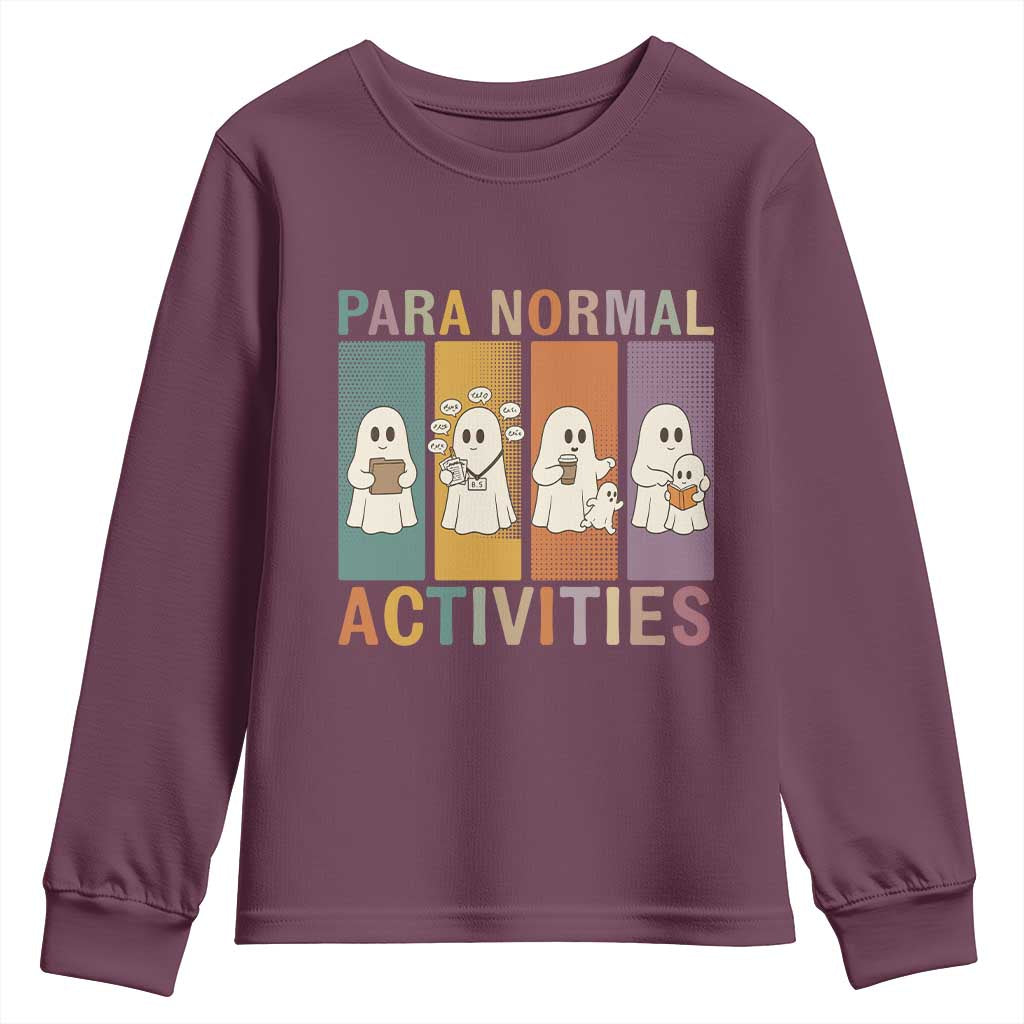 Para Normal Activities Cute Ghost Sheets Graphic Youth Sweatshirt Paramedic EMS Parent Funny Halloween Gift