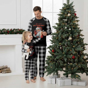 Funny Santa Plaid Pajama Set You Ain't Getting Shit Retro TS02 White Plaid Print Your Wear