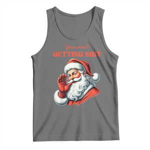 Funny Santa Tank Top You Ain't Getting Shit Retro TS02 Black Heather Print Your Wear