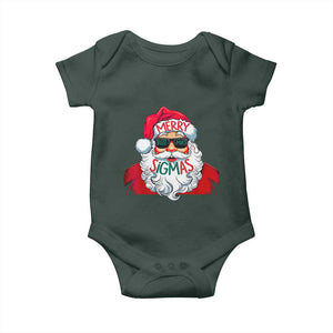 Funny Santa Rizz Christmas Baby Onesie Merry Rizzmas Sigmas Xmas Gen Alpha Middle School TS02 Dark Forest Green Print Your Wear