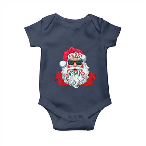 Funny Santa Rizz Christmas Baby Onesie Merry Rizzmas Sigmas Xmas Gen Alpha Middle School TS02 Navy Print Your Wear