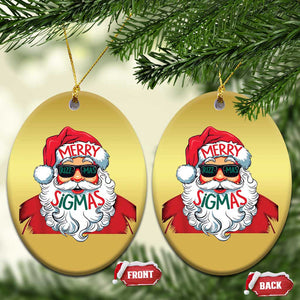 Funny Santa Rizz Xmas Christmas Ornament Merry Rizzmas Sigmas Xmas Gen Alpha Middle School TS02 Oval Gold Print Your Wear