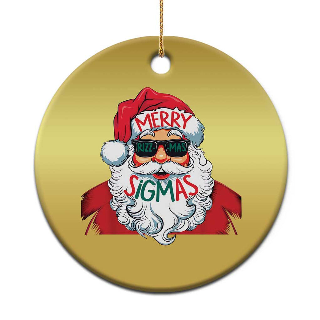 Funny Santa Rizz Xmas Christmas Ornament Merry Rizzmas Sigmas Xmas Gen Alpha Middle School TS02 Print Your Wear