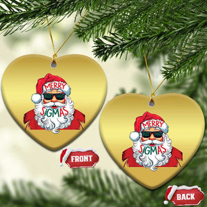 Funny Santa Rizz Xmas Christmas Ornament Merry Rizzmas Sigmas Xmas Gen Alpha Middle School TS02 Heart Gold Print Your Wear