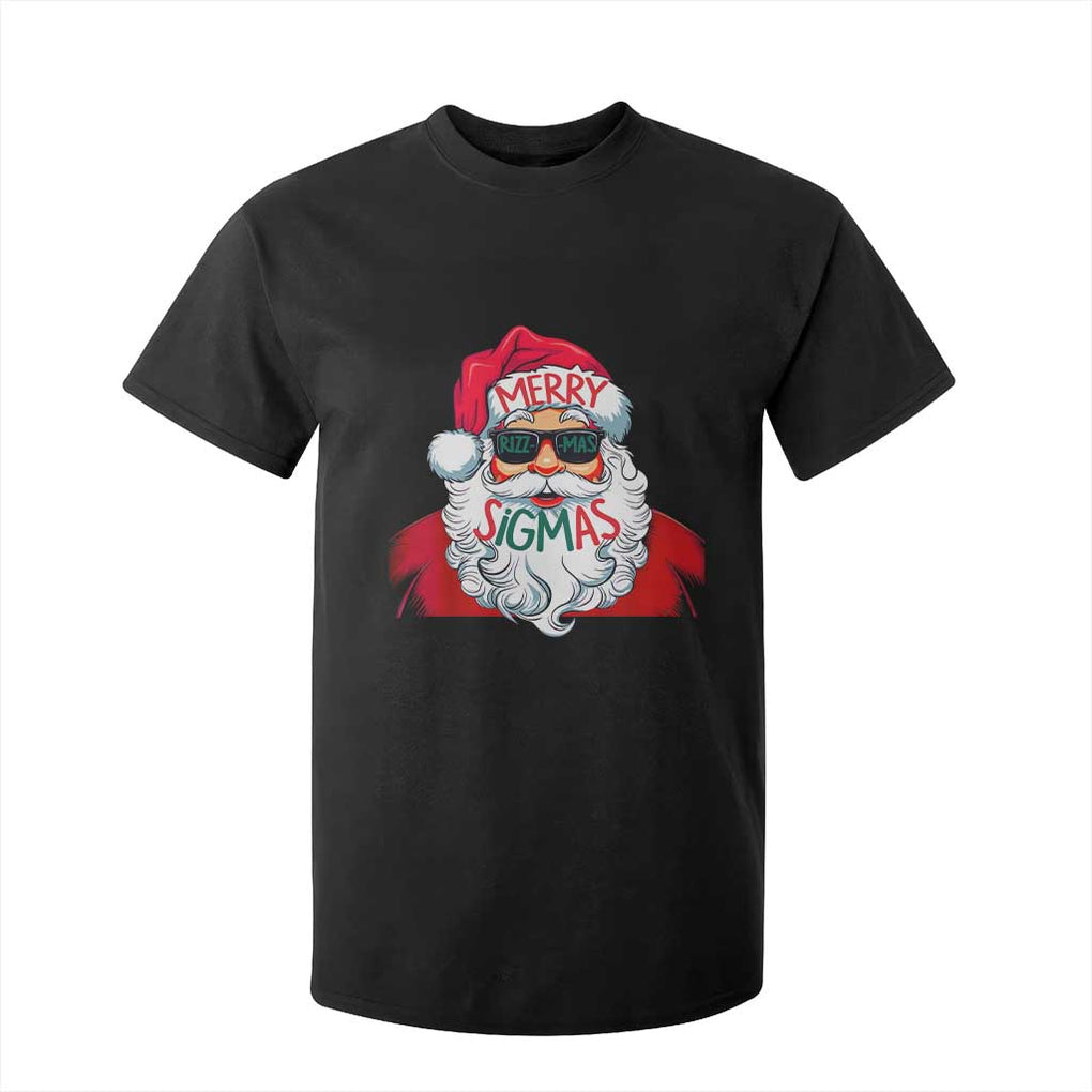 Funny Santa Rizz Christmas T Shirt For Kid Merry Rizzmas Sigmas Xmas Gen Alpha Middle School TS02 Black Print Your Wear