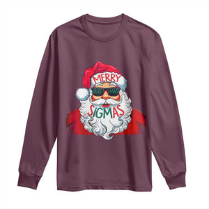 Funny Santa Rizz Christmas Long Sleeve Shirt Merry Rizzmas Sigmas Xmas Gen Alpha Middle School TS02 Maroon Print Your Wear