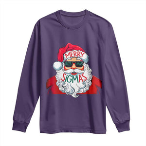 Funny Santa Rizz Christmas Long Sleeve Shirt Merry Rizzmas Sigmas Xmas Gen Alpha Middle School TS02 Purple Print Your Wear