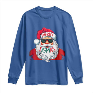 Funny Santa Rizz Christmas Long Sleeve Shirt Merry Rizzmas Sigmas Xmas Gen Alpha Middle School TS02 Royal Blue Print Your Wear