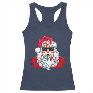 Funny Santa Rizz Christmas Racerback Tank Top Merry Rizzmas Sigmas Xmas Gen Alpha Middle School TS02 Navy Print Your Wear