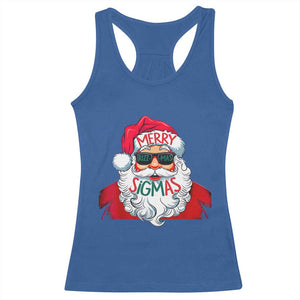 Funny Santa Rizz Christmas Racerback Tank Top Merry Rizzmas Sigmas Xmas Gen Alpha Middle School TS02 Royal Blue Print Your Wear