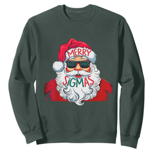 Funny Santa Rizz Christmas Sweatshirt Merry Rizzmas Sigmas Xmas Gen Alpha Middle School TS02 Dark Forest Green Print Your Wear