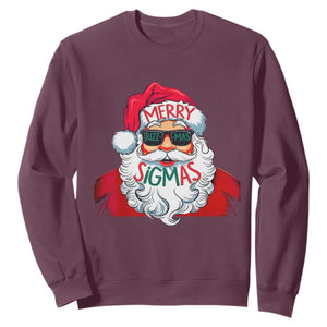 Funny Santa Rizz Christmas Sweatshirt Merry Rizzmas Sigmas Xmas Gen Alpha Middle School TS02 Maroon Print Your Wear