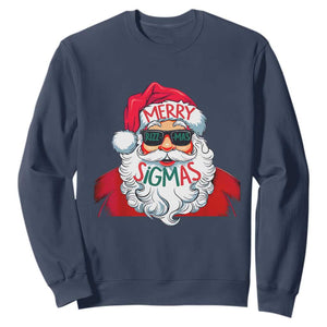 Funny Santa Rizz Christmas Sweatshirt Merry Rizzmas Sigmas Xmas Gen Alpha Middle School TS02 Navy Print Your Wear