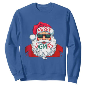 Funny Santa Rizz Christmas Sweatshirt Merry Rizzmas Sigmas Xmas Gen Alpha Middle School TS02 Royal Blue Print Your Wear