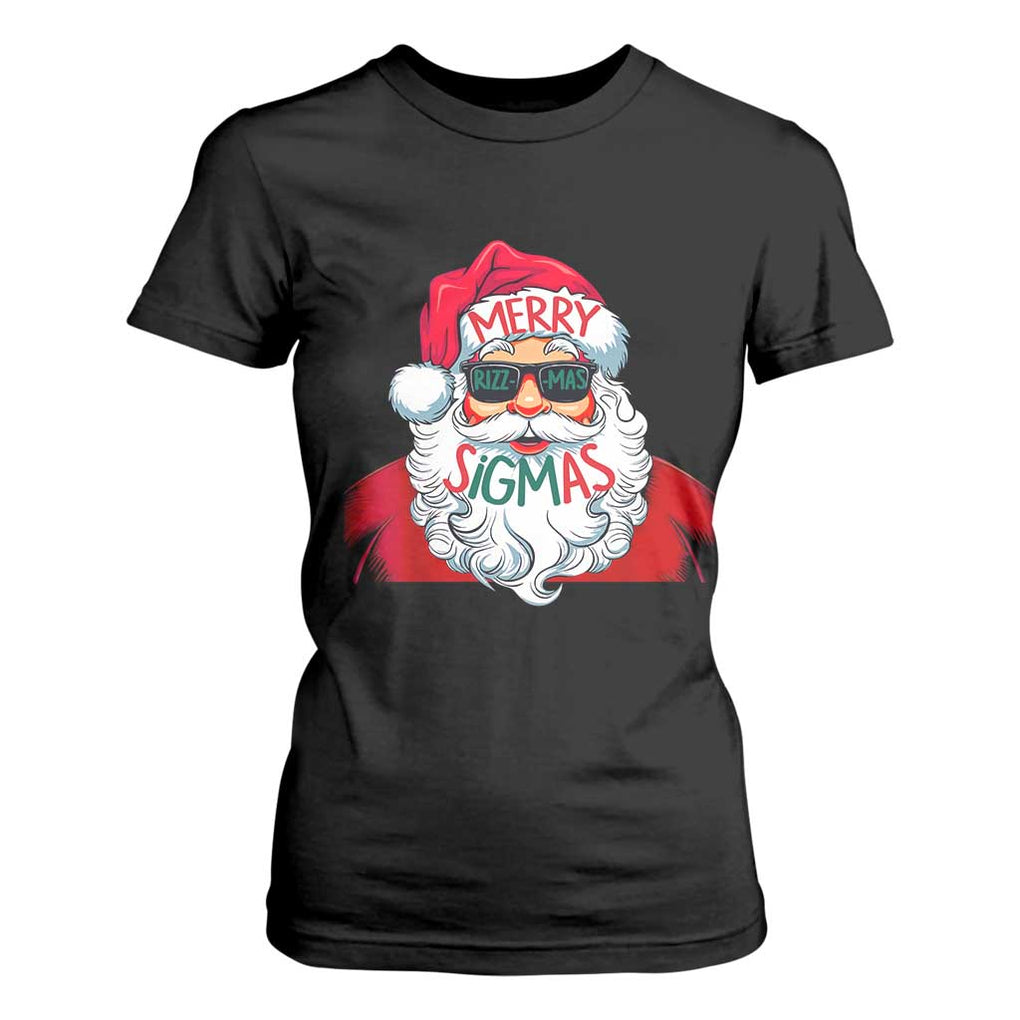 Funny Santa Rizz Christmas T Shirt For Women Merry Rizzmas Sigmas Xmas Gen Alpha Middle School TS02 Black Print Your Wear