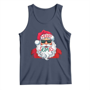 Funny Santa Rizz Christmas Tank Top Merry Rizzmas Sigmas Xmas Gen Alpha Middle School TS02 Navy Print Your Wear