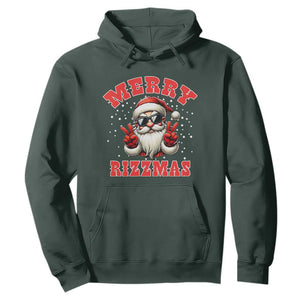 Funny Santa Rizz Christmas Hoodie Merry Rizzmas Claus Funny Xmas TS02 Dark Forest Green Print Your Wear