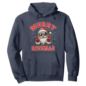 Funny Santa Rizz Christmas Hoodie Merry Rizzmas Claus Funny Xmas TS02 Navy Print Your Wear