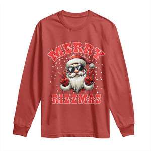 Funny Santa Rizz Christmas Long Sleeve Shirt Merry Rizzmas Claus Funny Xmas TS02 Red Print Your Wear