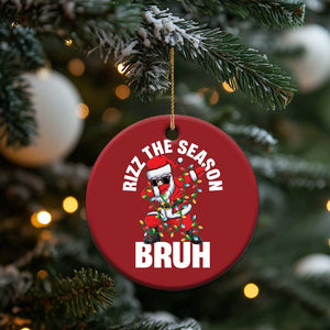 Funny Dabbing Santa Rizz Xmas Christmas Ornament Rizz The Season Bruh Xmas Lights TS02 Print Your Wear