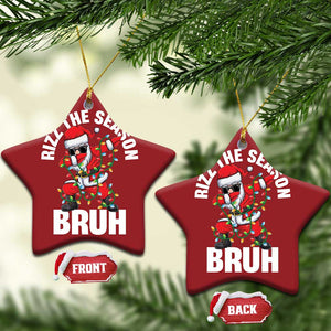 Funny Dabbing Santa Rizz Xmas Christmas Ornament Rizz The Season Bruh Xmas Lights TS02 Star Red Print Your Wear