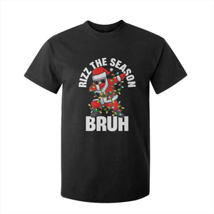 Funny Dabbing Santa Rizz Christmas T Shirt For Kid Rizz The Season Bruh Xmas Lights TS02 Black Print Your Wear