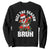 Funny Dabbing Santa Rizz Christmas Sweatshirt Rizz The Season Bruh Xmas Lights TS02 Black Print Your Wear