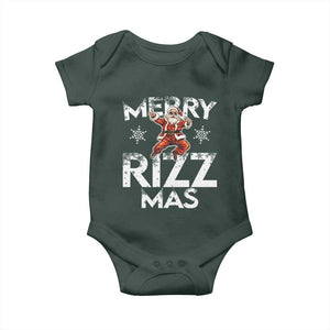 Funny Santa Rizz Christmas Baby Onesie Merry Rizz Mas Cool TS02 Dark Forest Green Print Your Wear