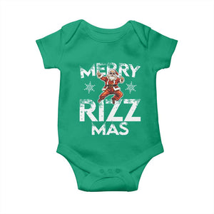 Funny Santa Rizz Christmas Baby Onesie Merry Rizz Mas Cool TS02 Irish Green Print Your Wear