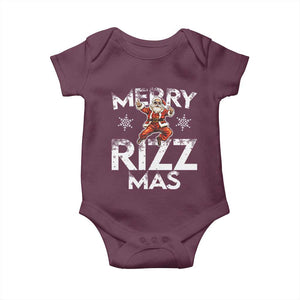 Funny Santa Rizz Christmas Baby Onesie Merry Rizz Mas Cool TS02 Maroon Print Your Wear