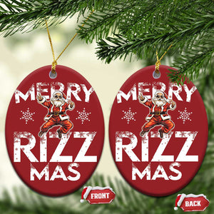 Funny Santa Rizz Xmas Christmas Ornament Merry Rizz Mas Cool TS02 Oval Red Print Your Wear