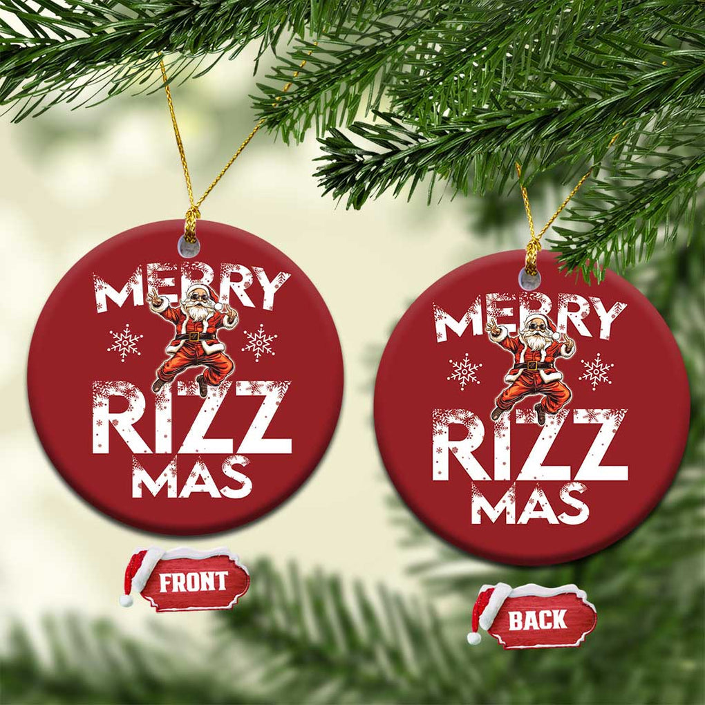 Funny Santa Rizz Xmas Christmas Ornament Merry Rizz Mas Cool TS02 Circle Red Print Your Wear