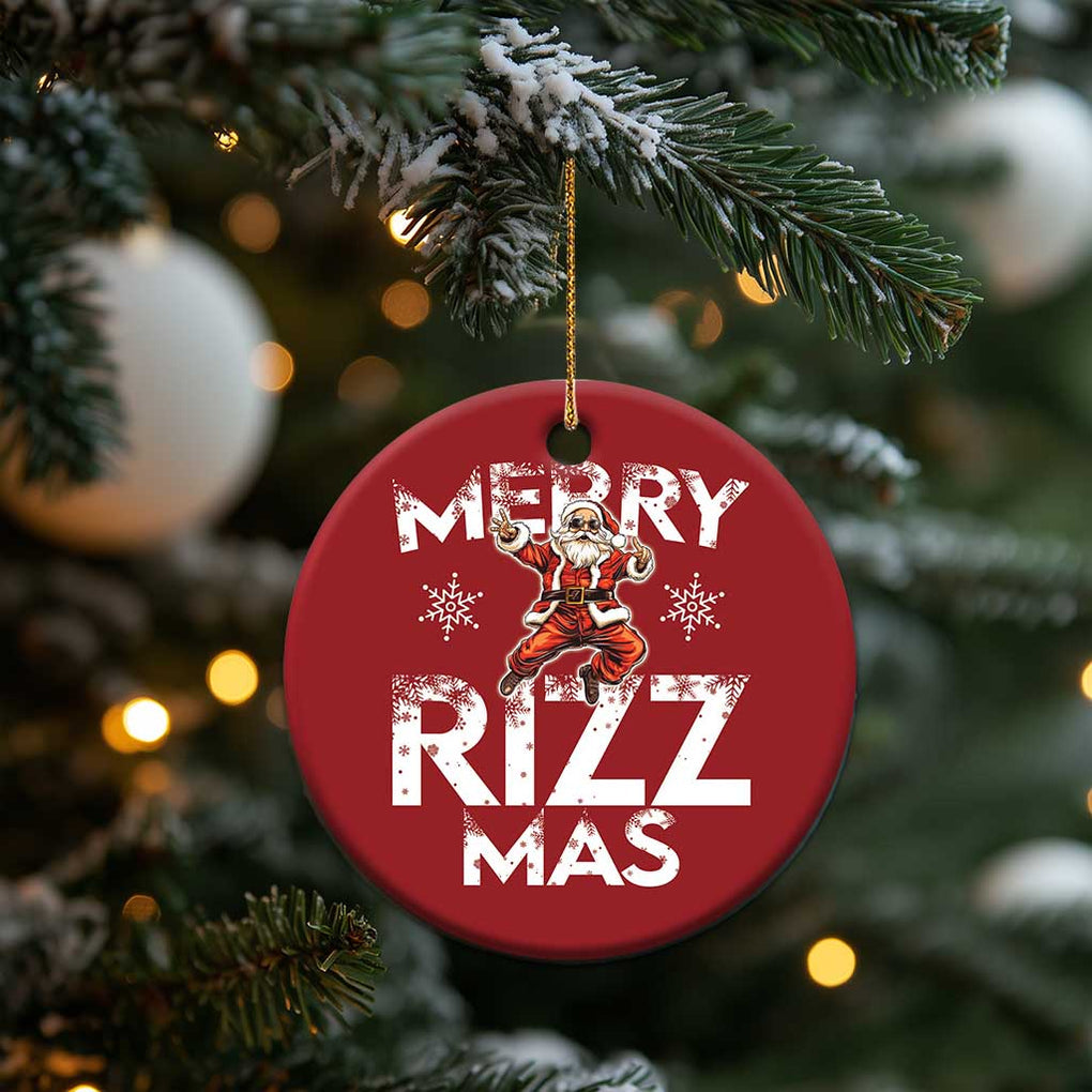 Funny Santa Rizz Xmas Christmas Ornament Merry Rizz Mas Cool TS02 Print Your Wear