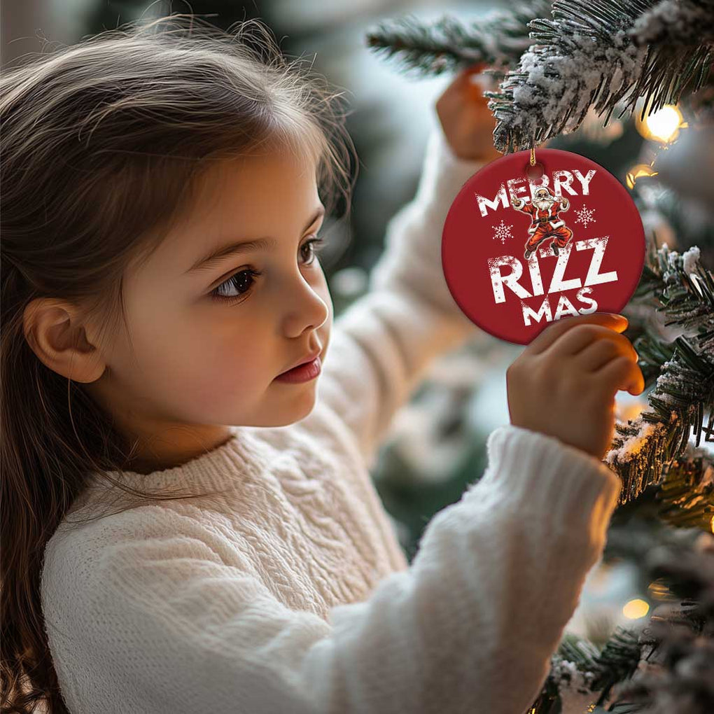 Funny Santa Rizz Xmas Christmas Ornament Merry Rizz Mas Cool TS02 Print Your Wear