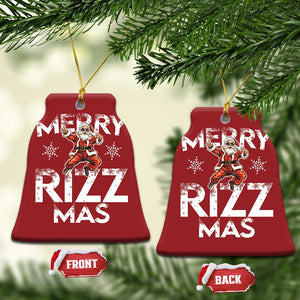 Funny Santa Rizz Xmas Christmas Ornament Merry Rizz Mas Cool TS02 Bell Flake Red Print Your Wear