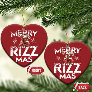 Funny Santa Rizz Xmas Christmas Ornament Merry Rizz Mas Cool TS02 Heart Red Print Your Wear