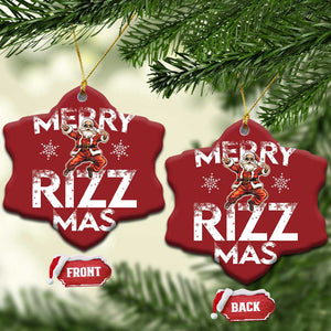 Funny Santa Rizz Xmas Christmas Ornament Merry Rizz Mas Cool TS02 Snow Flake Red Print Your Wear