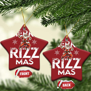 Funny Santa Rizz Xmas Christmas Ornament Merry Rizz Mas Cool TS02 Star Red Print Your Wear