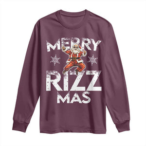 Funny Santa Rizz Christmas Long Sleeve Shirt Merry Rizz Mas Cool TS02 Maroon Print Your Wear