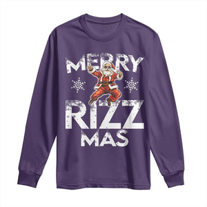 Funny Santa Rizz Christmas Long Sleeve Shirt Merry Rizz Mas Cool TS02 Purple Print Your Wear